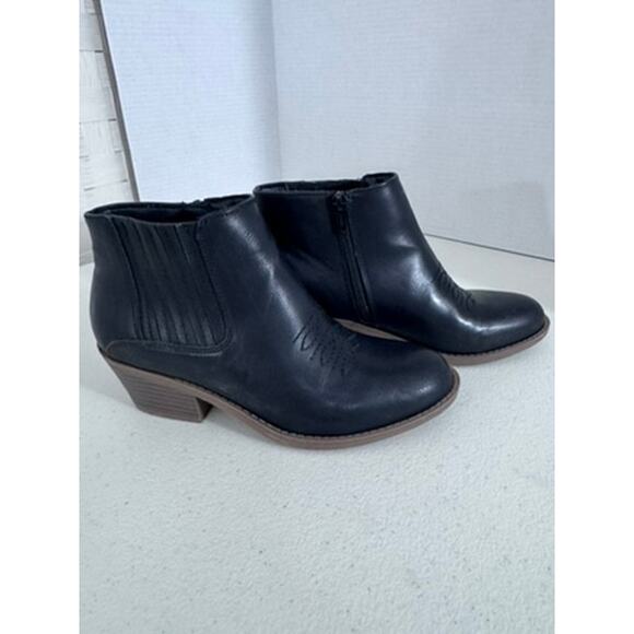 "FRYE & Co" Ankle Slip On Leather Ankle Boots‎ Size 6.5 Cowgirl Rodeo Block Heel - Picture 8 of 14
